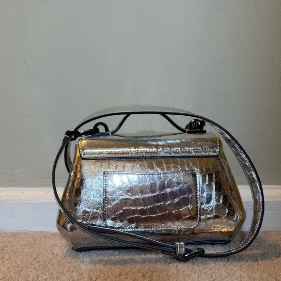 Realm Embossed Metallic Leather Crossbody Bag NWOT - Picture 5 of 5